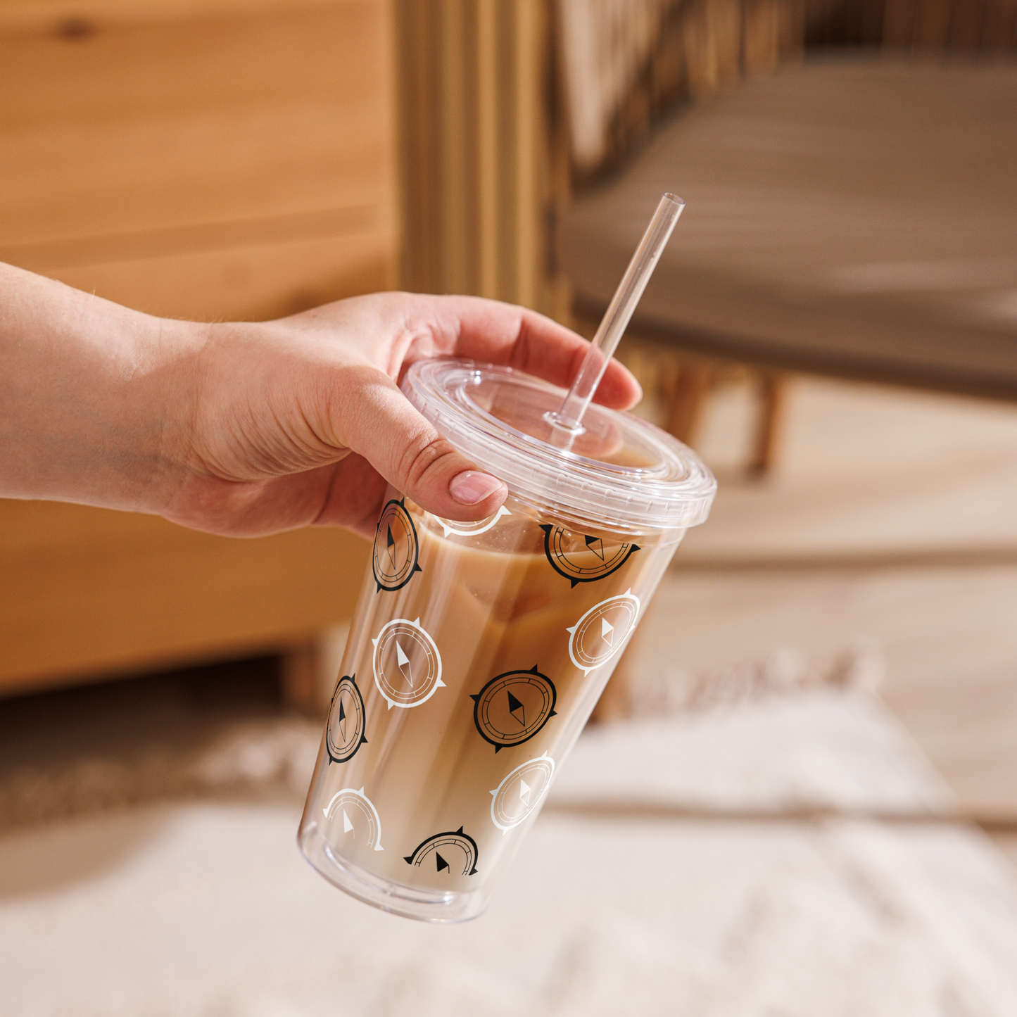 Compass Clear plastic tumbler